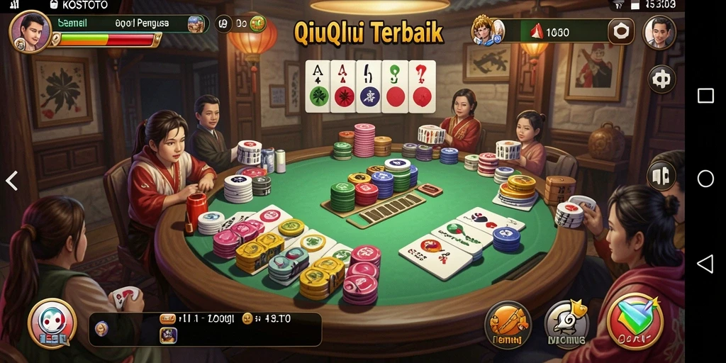 Tampilan gameplay QiuQiu yang menarik dan interaktif.