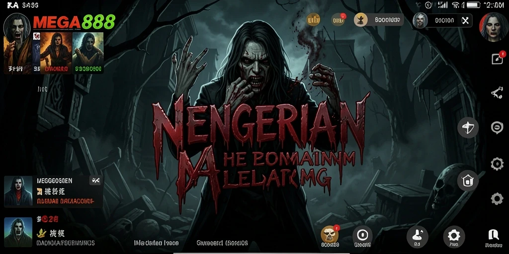 Tampilan gameplay menyeramkan di MEGA888 yang memikat.