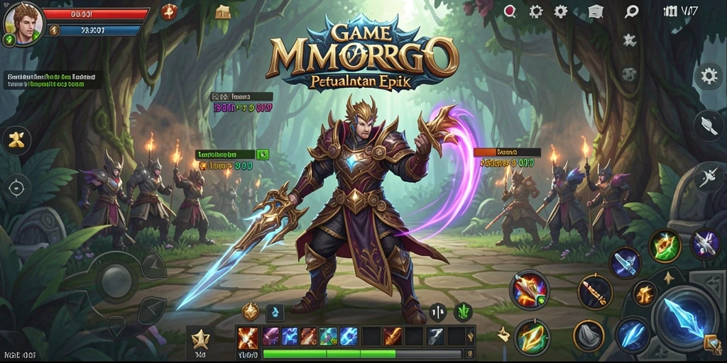 Screenshot utama V07 menunjukkan aksi seru dalam dunia MMORPG.