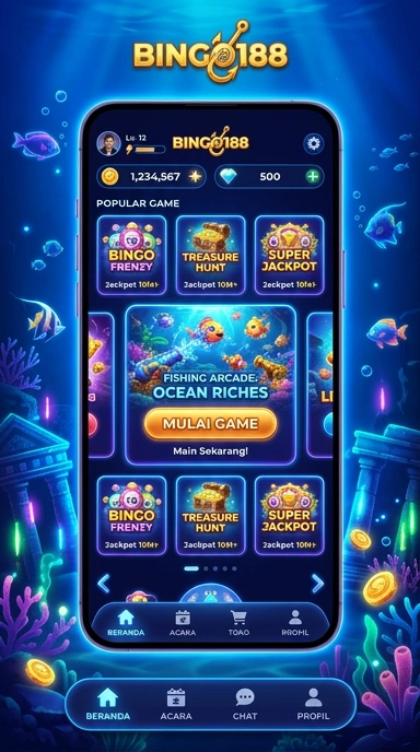 Tampilan antarmuka aplikasi bingo188 yang menarik.